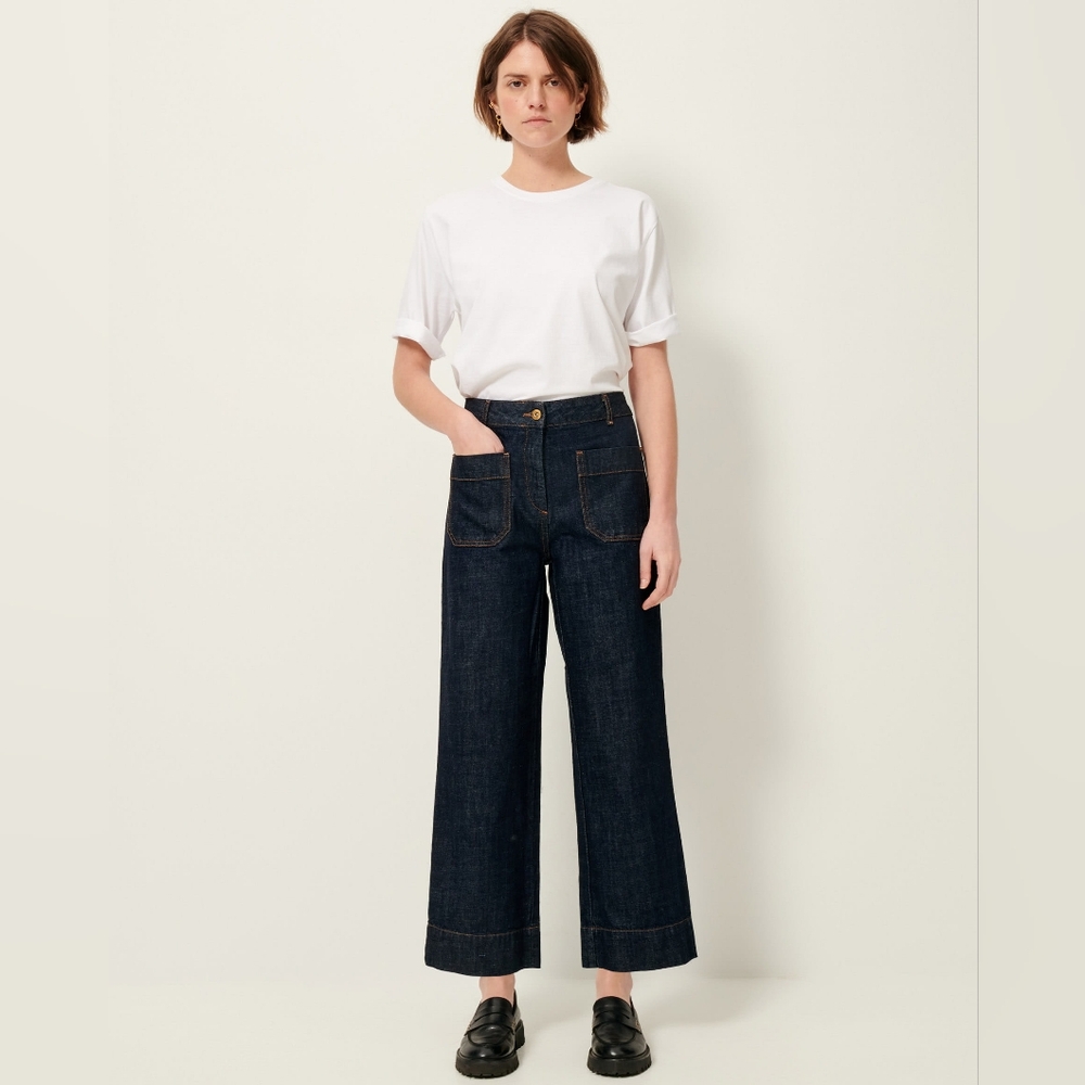 Sessun Navy Wide-Leg Jeans